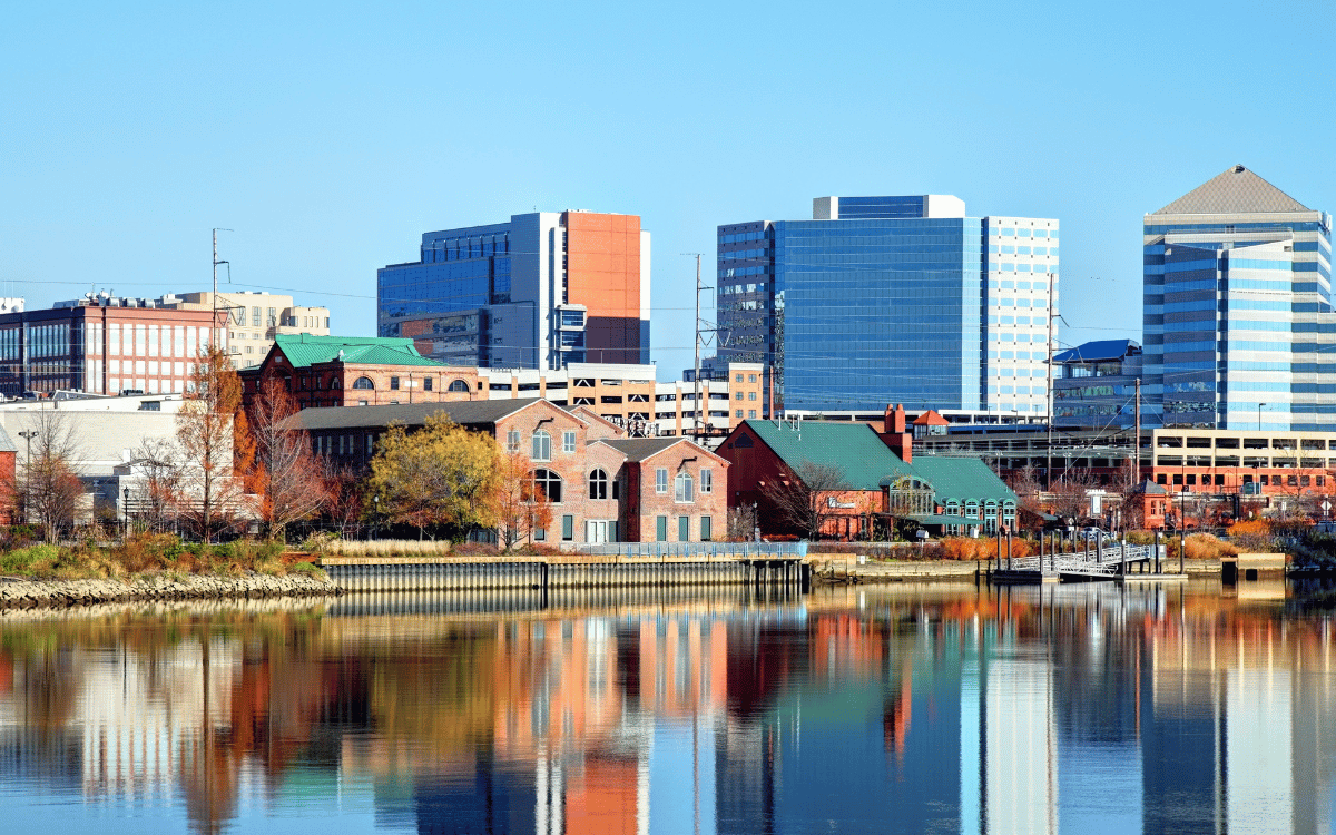 Wilmington, Delaware waterfront skyline